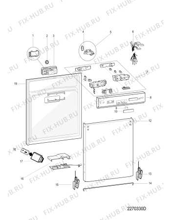 Взрыв-схема посудомоечной машины Hotpoint-Ariston LFZ3384AIXHA (F062872) - Схема узла