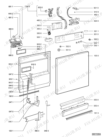 Схема №1 ADP 6948 EN с изображением Панель для посудомоечной машины Whirlpool 480140100208