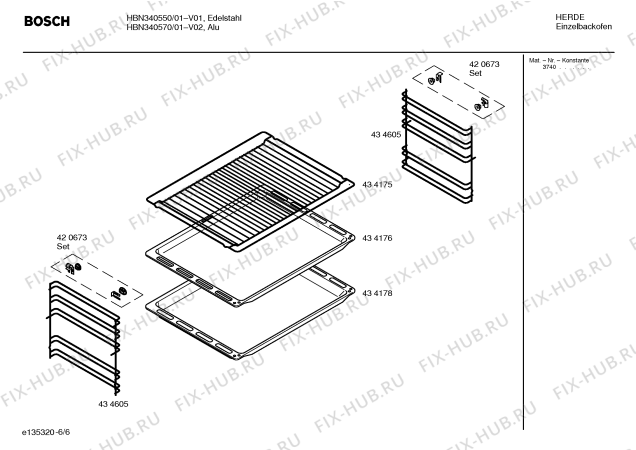 Взрыв-схема плиты (духовки) Bosch HBN340550 - Схема узла 06