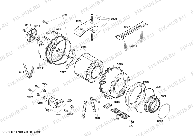 Схема №3 WAE20060UC с изображением Магнитный клапан для стиралки Bosch 00617208