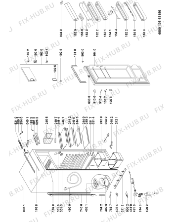 Схема №1 915.2.02 с изображением Дверца для холодильной камеры Whirlpool 480131100346