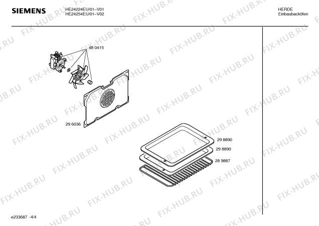 Схема №4 HE24224EU с изображением Инструкция по эксплуатации для духового шкафа Siemens 00528607