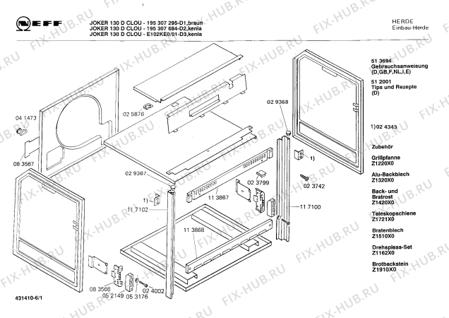 Схема №6 195307684 JOKER 130 D CLOU с изображением Переключатель для плиты (духовки) Bosch 00029389