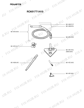 Взрыв-схема пылесоса Rowenta RO6517T1/410 - Схема узла 2P003103.4P2