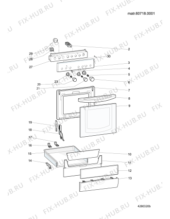 Взрыв-схема плиты (духовки) Indesit KN6E52WEX (F073600) - Схема узла