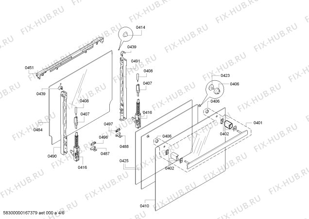 Взрыв-схема плиты (духовки) Bosch HBG34U550 Bosch - Схема узла 04