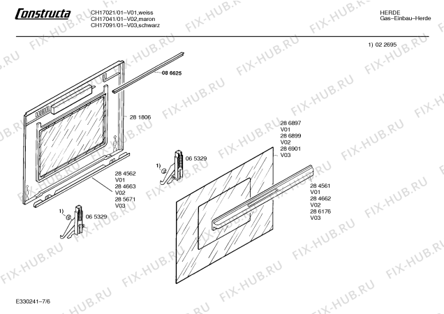 Схема №7 CH17041 с изображением Панель для электропечи Bosch 00286934