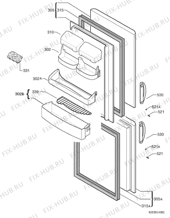 Взрыв-схема холодильника Corbero FC1500S/4 - Схема узла Door 003