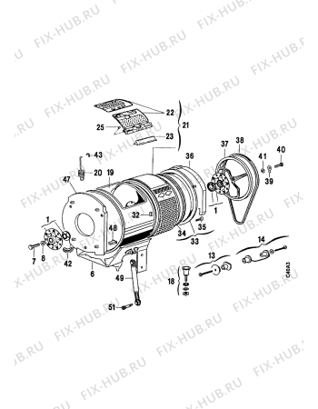 Взрыв-схема стиральной машины Electrolux EW941T - Схема узла Drum