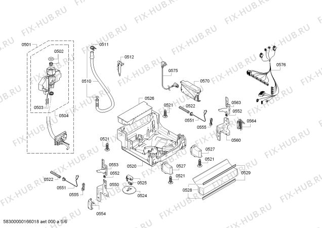 Схема №6 SR23E850TI с изображением Передняя панель для посудомойки Siemens 00745291