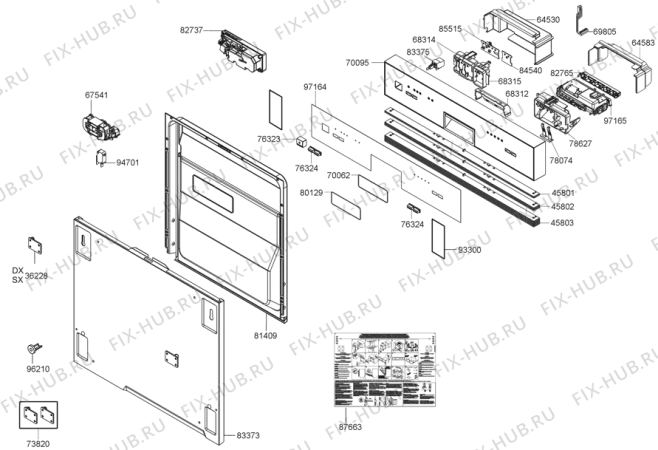 Схема №4 GI64224AA (283933, PMS60I) с изображением Ящик (корзина) для посудомойки Gorenje 409482