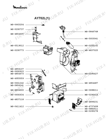 Взрыв-схема микроволновой печи Moulinex AY702L(1) - Схема узла GP002352.4P3