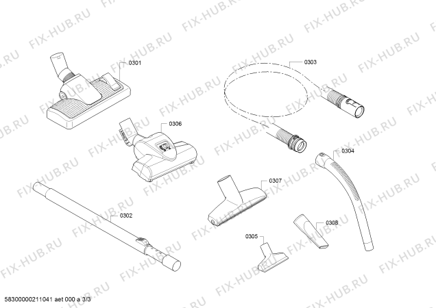 Взрыв-схема пылесоса Bosch BGL3CARP BOSCH GL-30 ProCarpet Care - Схема узла 03