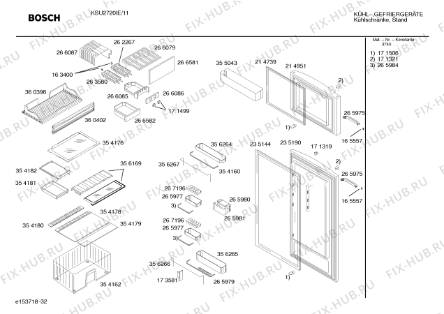 Схема №3 KSU2720IE с изображением Крышка для холодильника Siemens 00359731