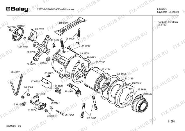 Схема №5 3TW850A TW850 с изображением Кабель для стиралки Bosch 00353549