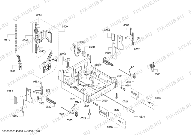 Взрыв-схема посудомоечной машины Siemens SF68T350EU - Схема узла 05