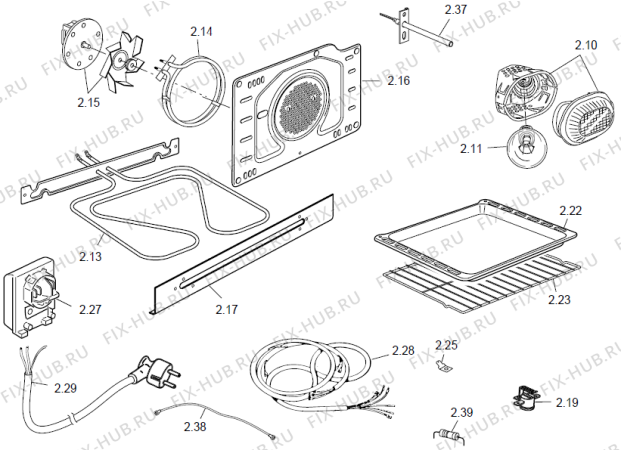 Взрыв-схема плиты (духовки) Gorenje BP7460E (131219) - Схема узла 04