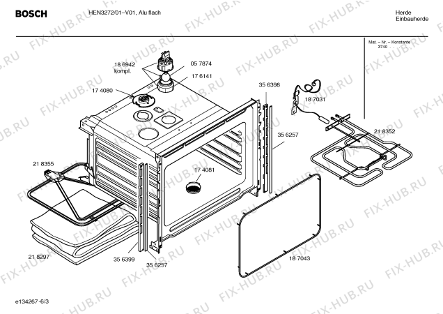Взрыв-схема плиты (духовки) Bosch HEN3272 - Схема узла 03