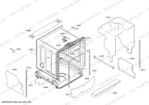 Схема №6 SMV24AX00E Silence с изображением Панель управления для посудомоечной машины Bosch 11017629