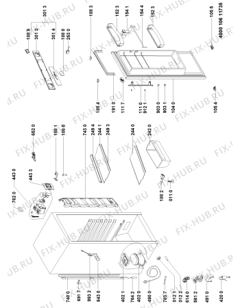 Схема №1 WME1663 DFC TS с изображением Дверца для холодильника Whirlpool 481010564830