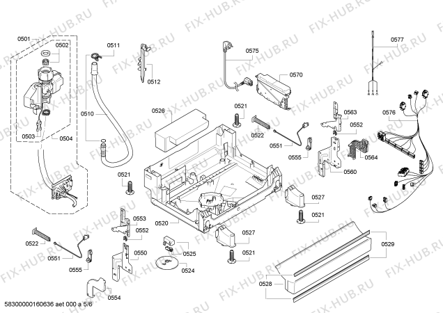 Взрыв-схема посудомоечной машины Siemens SN26U893EU - Схема узла 05