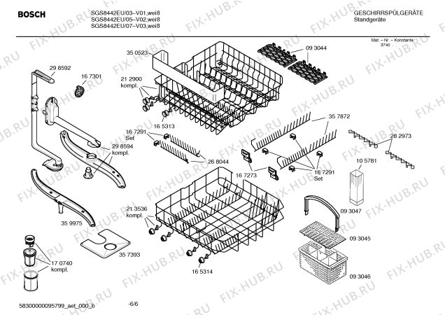 Взрыв-схема посудомоечной машины Bosch SGS8442EU ExclusivundAqua-Mix - Схема узла 06