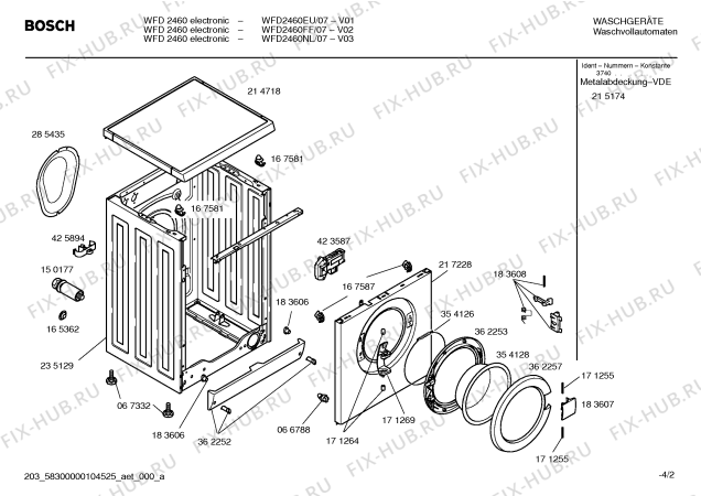Схема №4 WFD2460NL WFD2460 electronic с изображением Панель управления для стиральной машины Bosch 00362259