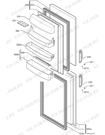 Взрыв-схема холодильника Rosenlew RJPK3130 - Схема узла Door 003