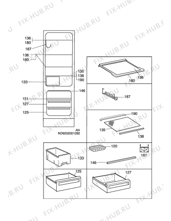 Взрыв-схема холодильника Electrolux ER8612B - Схема узла C10 Interior