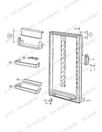 Взрыв-схема холодильника Electrolux ER3817C - Схема узла Door 003