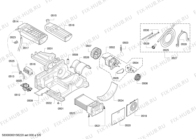 Взрыв-схема сушильной машины Bosch WTE86103PL - Схема узла 05