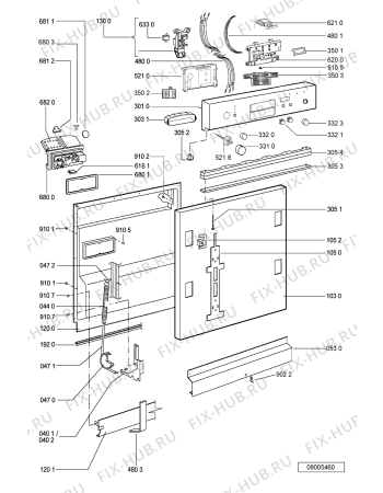 Схема №2 ADG 8532/1 WH с изображением Обшивка для посудомоечной машины Whirlpool 481245373338