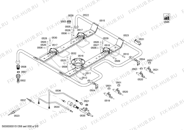 Схема №5 HGG24W256M с изображением Панель управления для духового шкафа Bosch 00702907