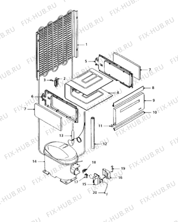 Взрыв-схема холодильника Electrolux ER1242T - Схема узла Cooling system 017