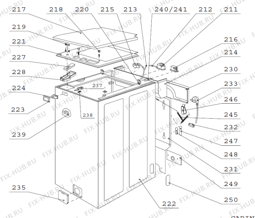 Взрыв-схема стиральной машины Gorenje W521 W521C03A RU   -White 5 kg (900002963, W521C03A) - Схема узла 02