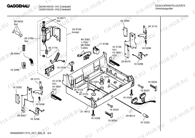 Схема №6 GI246160 с изображением Инструкция по эксплуатации Gaggenau для посудомоечной машины Bosch 00592208