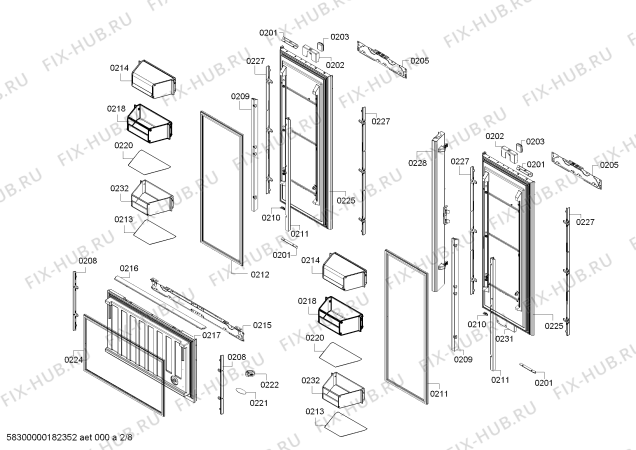 Схема №8 RB492701 с изображением Стеклопанель для холодильника Bosch 00749409