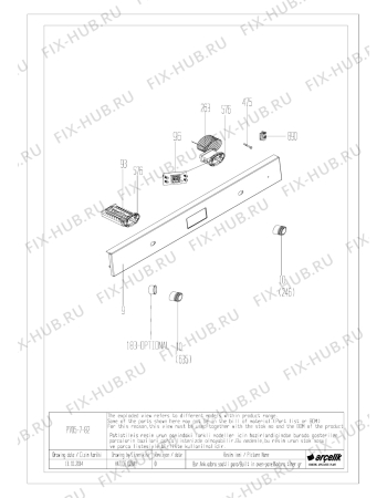 Взрыв-схема плиты (духовки) Beko BIM24300BS (7724086701) - BARBAROS BI GOOD CONTROL PANEL GR