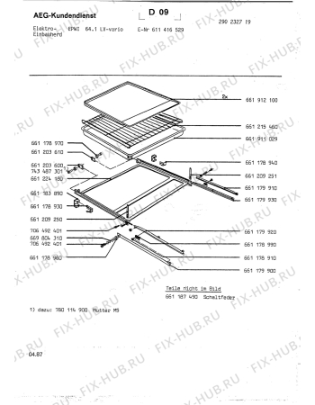 Взрыв-схема плиты (духовки) Aeg EPWI 64 1 LV VARIO - Схема узла Section2