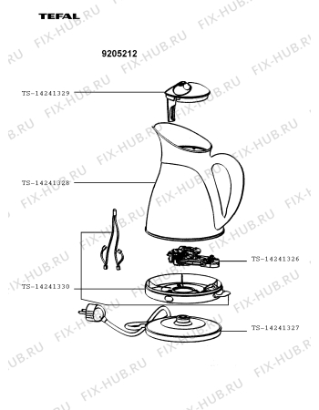 Схема №1 9205212 с изображением Элемент корпуса для чайника (термопота) Tefal TS-14241327