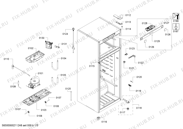 Схема №3 KDN30VL40I, Bosch с изображением Поднос для холодильной камеры Bosch 12010130