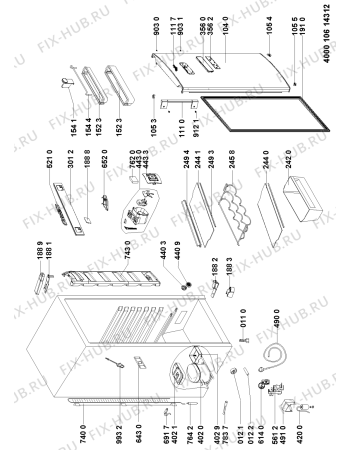 Схема №2 WMES 3799 DFC W с изображением Дверка для холодильника Whirlpool 481010643190