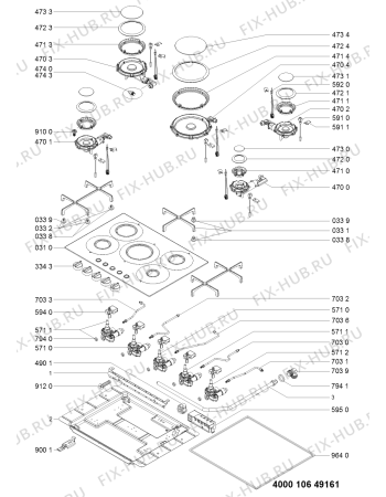 Схема №1 TGZ 5757 C/IXL с изображением Кран газовый для электропечи Whirlpool 481010648819