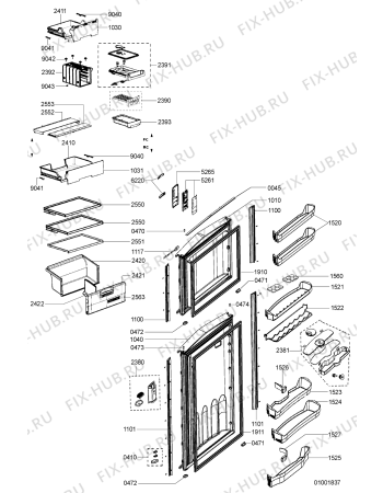 Взрыв-схема холодильника Whirlpool VS 503 IX - Схема узла
