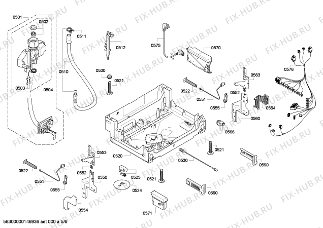 Взрыв-схема посудомоечной машины Siemens SN68T090EU - Схема узла 05