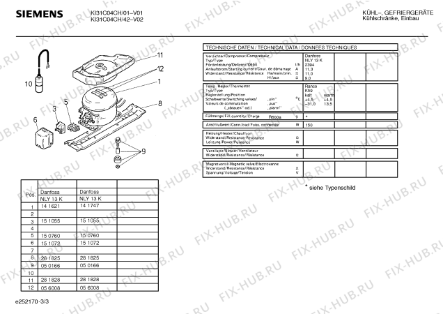 Схема №3 GSS3006 с изображением Компрессор для холодильной камеры Siemens 00141621