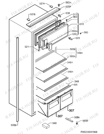 Взрыв-схема холодильника Electrolux ERN2070SOW - Схема узла Housing 001