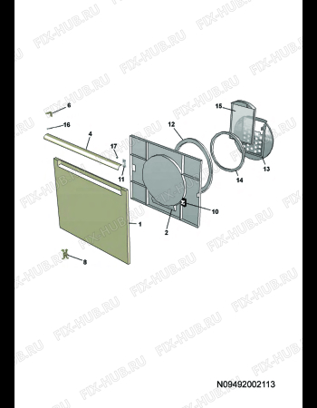 Взрыв-схема стиральной машины Electrolux EDE5385 - Схема узла Door 003