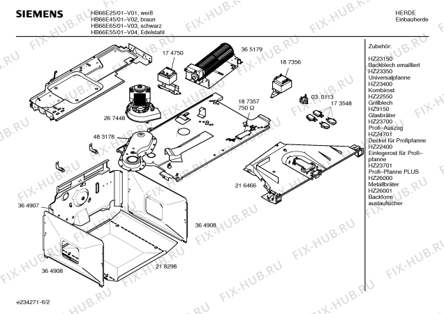 Схема №6 HB66E25 с изображением Инструкция по эксплуатации для духового шкафа Siemens 00587210