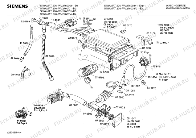 Схема №4 WV27600011 SIWAMAT 276 с изображением Панель управления для стиралки Siemens 00114555